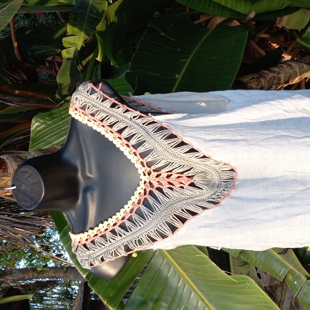India Arts crochet pom pom cover up